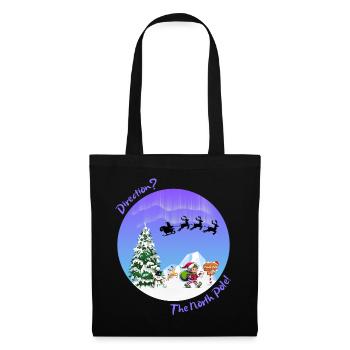 Weihnachtspost. Weihnachtselfen posten. Nordpol - Stoffbeutel - Schwarz - Vorne