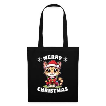 Christmas Fairy Lights Savannah Cat - Tote Bag - black - Front