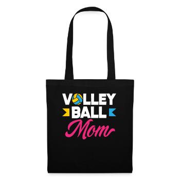 Volleyball Mama Stolz Und Leidenschaft - Stoffbeutel - Schwarz - Vorne