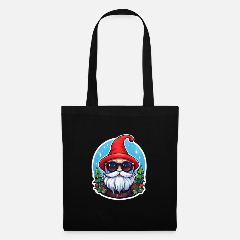 Gnom Elf Weihnachten - Stoffbeutel - Schwarz