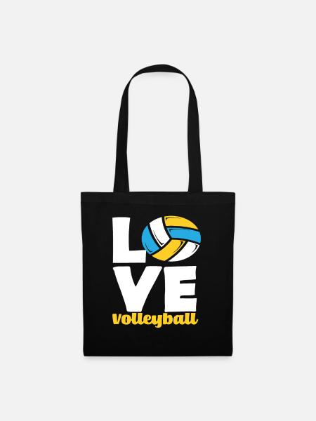 Liebe Volleyball Leidenschaft Pur - Stoffbeutel - Schwarz