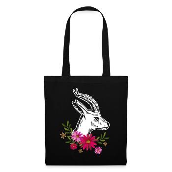 Antelope With Flowers - Tote Bag - black - Front