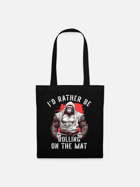 I'd Rather Be Rolling On The Mat Jiu Jitsu BJJ - Stoffbeutel - Schwarz