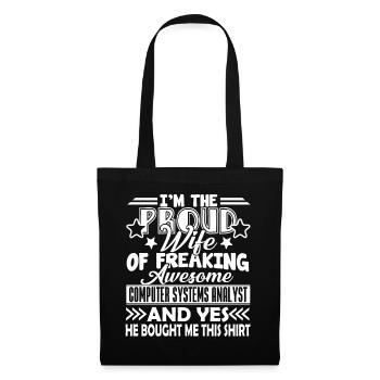 Proud Wife Of Awesome Computer Systems Analyst - Tote Bag - black - Front