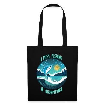 Pêche en Argentine - Sac en tissu - noir - Devant