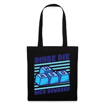 Dinge, die mich bewegen Gaming retro für Zocker - Stoffbeutel - Schwarz - Vorne