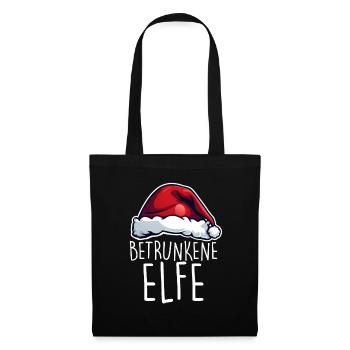 Noël elfe ivre - Sac en tissu - noir - Devant