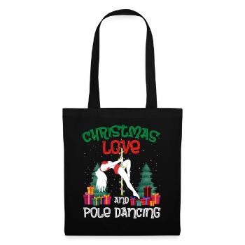 Danseuse de pole, Pole dance, Noël, Amour - Sac en tissu - noir - Devant
