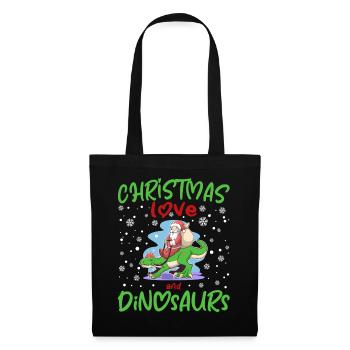 Dino Garçon Garçon Enfants Noël Amour Dinosaure - Sac en tissu - noir - Devant