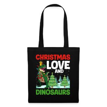 Dino Garçon Garçon Enfants Noël Amour Dinosaure - Sac en tissu - noir - Devant