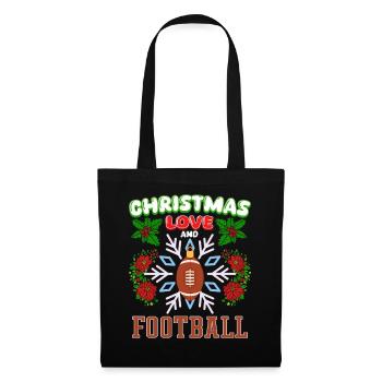 College Football Spieler Team Weihnachten Liebe - Stoffbeutel - Schwarz - Vorne