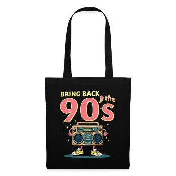 Ramenez la boombox rétro des années 90 - Sac en tissu - noir - Devant