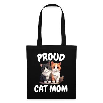 fier chat maman chat amant chaton drôle - Sac en tissu - noir - Devant