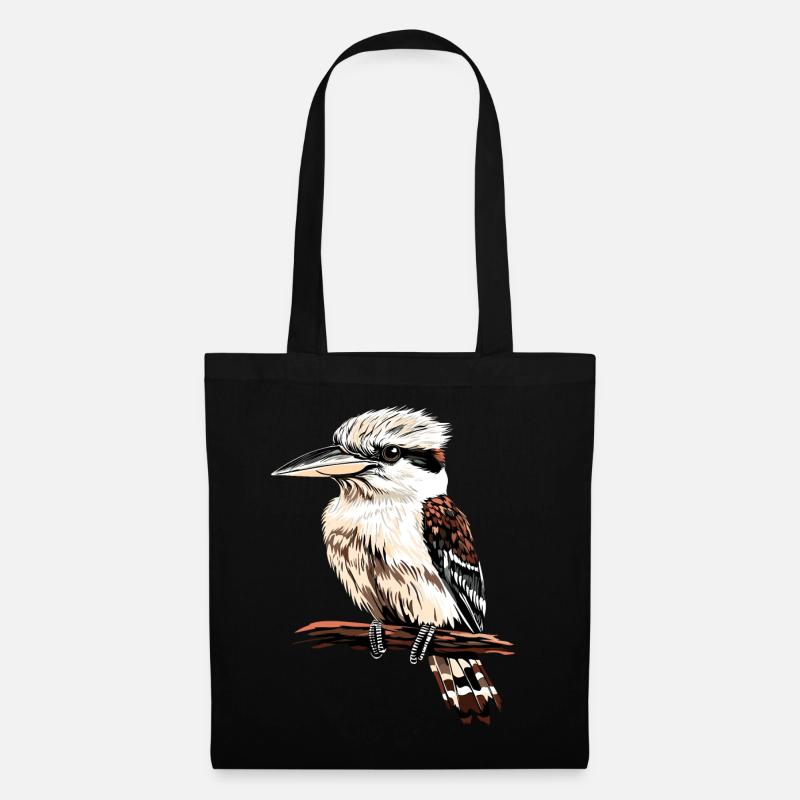 Kookaburra Jägerliest Lachender Hans Süßer Vogel - Stoffbeutel - Schwarz
