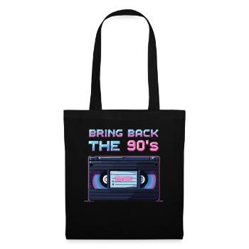 Ramenez la boombox rétro des années 90 - Sac en tissu - noir - Devant
