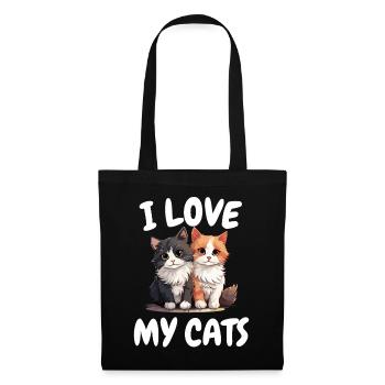 I Love My Cats Funny Kitten For - Tote Bag - black - Front