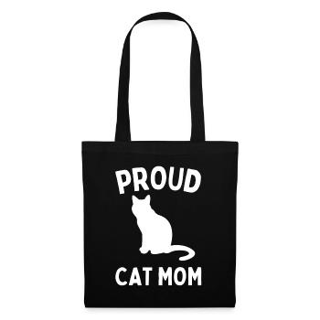 Proud Cat Mom: Cat Kitten Cat Lover - Tote Bag - black - Front
