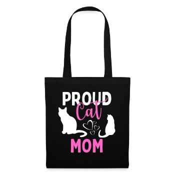 Fier chat maman chaton chat amoureux des chats - Sac en tissu - noir - Devant