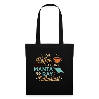 Manta Ray Enthusiast Coffee Swimmer Coffee Lover - Tote Bag - black - Front