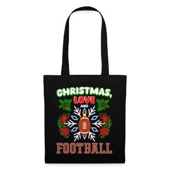 College Football Spieler Team Weihnachten Liebe - Stoffbeutel - Schwarz - Vorne