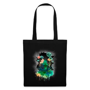 Mystique, Nature, Amoureux de la nature, Fleurs, Yoga - Sac en tissu - noir - Devant