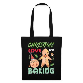 Noël, Amour et pâtisserie, Douce joie des fêtes - Sac en tissu - noir - Devant