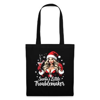 Chapeau de Noël Little Troublemaker du Père Noël - Sac en tissu - noir - Devant