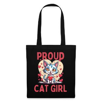 Proud Cat Girl Heart Cat Kitten - Tote Bag - black - Front
