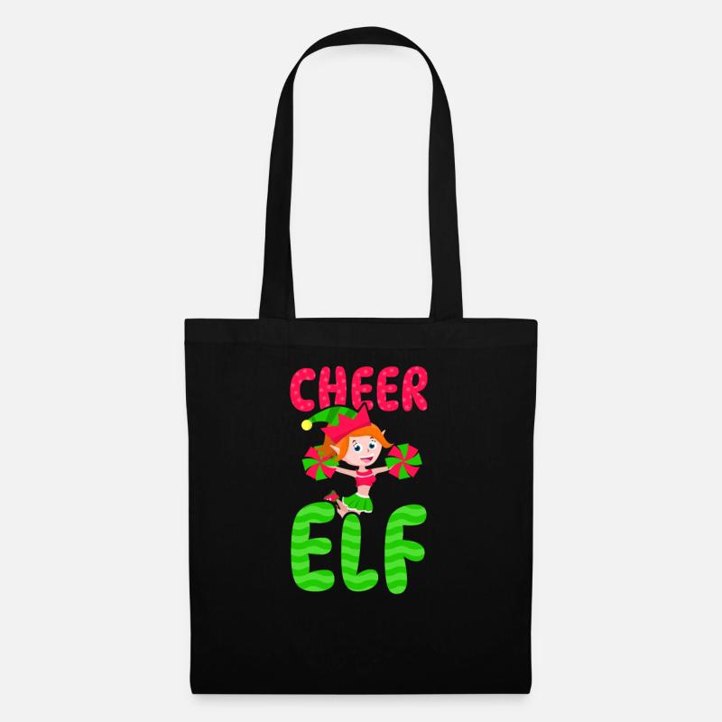 Weihnachten Cheerleader Cheer Elf - Stoffbeutel - Schwarz