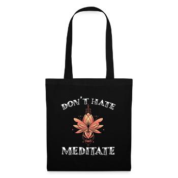 Ne détestez pas méditer motif de fleur de lotus - Sac en tissu - noir - Devant