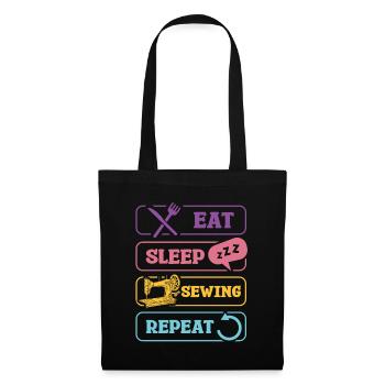 Eat Sleep Sewing Repeat Creative Sewing - Tote Bag - black - Front