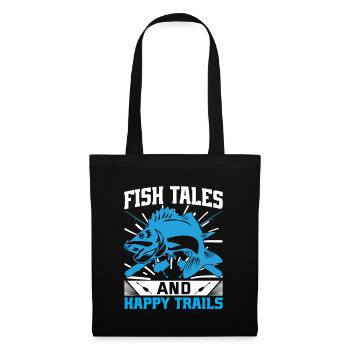 Histoires de poissons et sentiers heureux. - Sac en tissu - noir - Devant