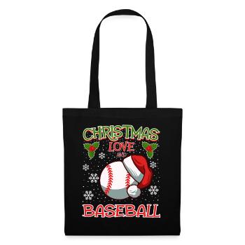 Joueur de baseball équipe club Noël amour - Sac en tissu - noir - Devant