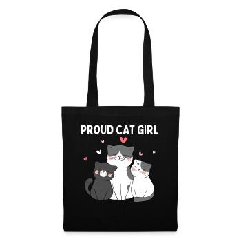 Fière Chatte Fille Chaton Heureux - Sac en tissu - noir - Devant