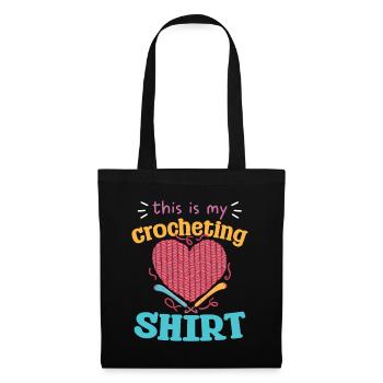 C’est mon cœur préféré à motif de chemise au crochet - Sac en tissu - noir - Devant