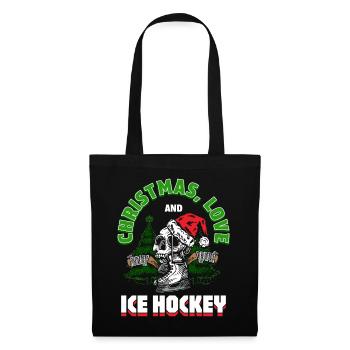Weihnachten, Liebe und Eishockey Magie auf dem Eis - Stoffbeutel - Schwarz - Vorne