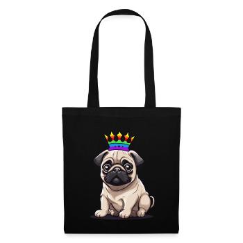 LGBT Carlin Chien Chiens Drapeau Arc-en-ciel - Sac en tissu - noir - Devant