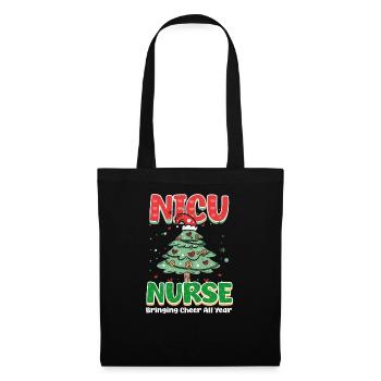 NICU Weihnachts-Krankenschwester auf der Neugeborenen-Intensivstation, die das ganze Jahr über für Aufmunterung sorgt - Stoffbeutel - Schwarz - Vorne