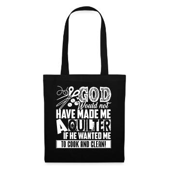 Quilting God Made Me A Quilter - Tote Bag - black - Front