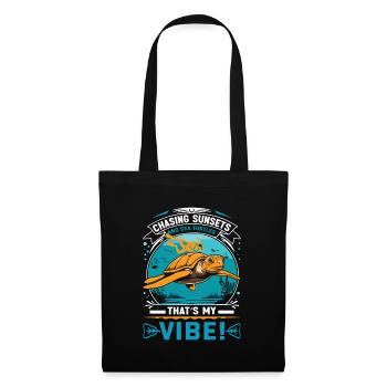 Chasing sunsets and sea turtles – that’s my vibe! - Tote Bag - black - Front