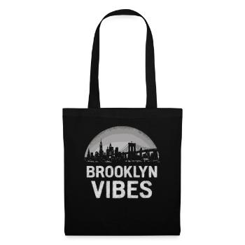 Pont Brooklyn Vibes, New York, New York - Sac en tissu - noir - Devant