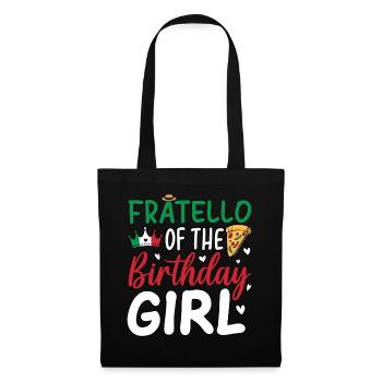 Fratello de la fille d’anniversaire - Sac en tissu - noir - Devant