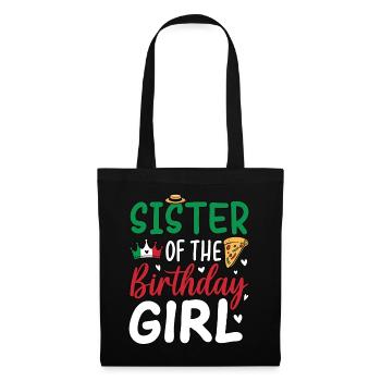 Sœur de la fille d’anniversaire - Sac en tissu - noir - Devant