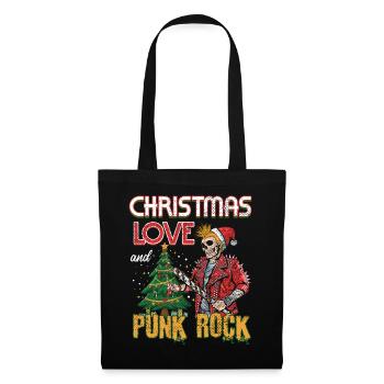Rockige Weihnachten: Konzert Santa Claus Punk Rock - Stoffbeutel - Schwarz - Vorne