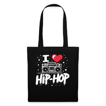 I Love Hip Hop Hip Hop Musik Hip Hop Boombox Rap - Stoffbeutel - Schwarz - Vorne