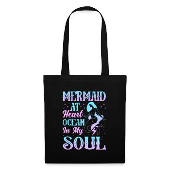 Sirène dans l’âme, océan dans l’âme. - Sac en tissu - noir - Devant