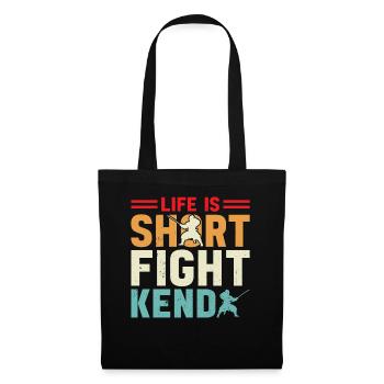 Japanese Kendo Martial Arts - Life is short fight - Tote Bag - black - Front