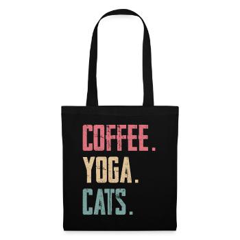 Coffee Yoga Cats - Tote Bag - black - Front
