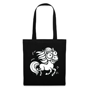 Crazy Horse Chevaux Poney Drôle Drôle - Sac en tissu - noir - Devant