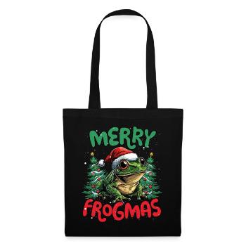 Merry Frogmas Drôle de grenouilles Noël - Sac en tissu - noir - Devant